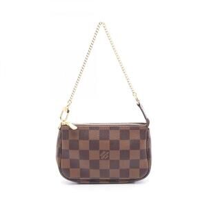 LOUIS VUITTON Brown Damier Leather Pochette Bag